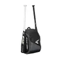 Easton 8064891 Game Ready Youth Bat & Equipment Backpack Bag | Baseball Softball | 2020 | Black | 2 Bat Pockets | Vented Main Compartment | Vented Shoe Pocket | Valuables Pocket | Fence Hook