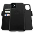 Dreem Fibonacci 2-in-1 Wallet Case for Apple iPhone 11 - Luxury Vegan Leather, Magnetic Detachable Shockproof Phone Case, RFID Card Protection, 2-Way Flip Stand - Black