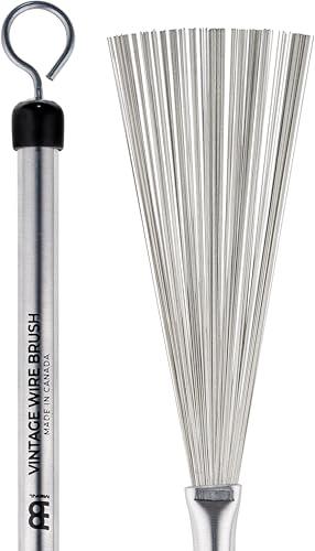 Meinl Stick & Brush Drum Brushes – Vintage Wire Brushes – 1 Pair – with retractable Aluminium Handle Grip – 0.44 inch Diameter – Drum Kit Accessories, Natural (SB309)