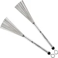 Meinl Stick & Brush Drum Brushes – Vintage Wire Brushes – 1 Pair – with retractable Aluminium Handle Grip – 0.44 inch Diameter – Drum Kit Accessories, Natural (SB309)