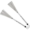 Meinl Stick & Brush Drum Brushes – Vintage Wire Brushes – 1 Pair – with retractable Aluminium Handle Grip – 0.44 inch Diameter – Drum Kit Accessories, Natural (SB309)