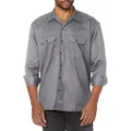 Dickies Men's Long Sleeve Work Shirt, Silver, XX-Large