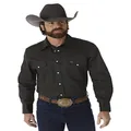 Wrangler Men's Authentic Cowboy Cut Work Western Long Sleeve Shirt, Black Forest Green, 4X