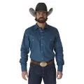 Wrangler Men's Authetic Cowboy Cut Work Western Shirt-9, Dark Teal, 4X