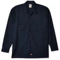 Dickies Men's Long Sleeve Work Shirt, Dark Navy, 1X Tall
