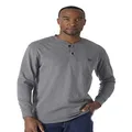 Wrangler Men's Riggs Workwear Long Sleeve Henley, Charcoal Gray, XX-Large