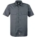 Dickies Men's Short-Sleeve Work Shirt, Charcoal, Medium