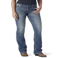 Wrangler Womens 09MWZDW Retro Mae Mid Rise Stretch Boot Cut Jean Jeans - Blue - 19X32