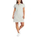 Nautica Women's Easy Classic Short Sleeve Stretch Cotton Polo Dress, Grey Heather, Large