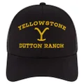 Concept One Yellowstone Trucker Hat, Adjustable Snapback Mesh Baseball Hat with Curved Brim, Midnight, One Size