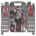 Apollo Tools 79 Piece Multi-Purpose Tool Set with Sockets, Basic Tool Kit for the Garage, Home or on the Road. Includes Essential Tools for Vehicle Maintenance and Repairs - DT9411, Gray