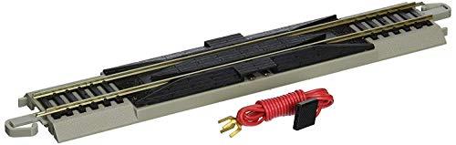 Bachmann Trains - Snap-Fit E-Z Track 9” Straight Terminal Rerailer w/Wire (1/Card) - Nickel Silver Rail with Gray Roadbed - HO Scale, grey