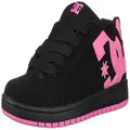 DC Unisex-Child Court Graffik Skate Shoe, Black/Pink, 11 Big Kid