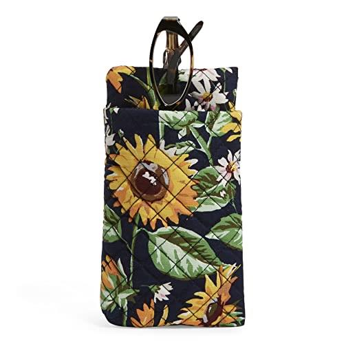 Vera Bradley Womens Cotton Double Glasses Case Accessory, Sunflowers - Recycled Cotton, One Size US
