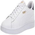 PUMA Men's Smash V2 Leather Sneaker, L White-white-peacoat-team Gold, US 11.5