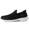Skechers Women's Slip-Ins: GOwalk 6 - Fabulous View Slip-On Sneaker, Black/Lavender, US 10