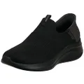 Skechers Women's Hands Free Slip-Ins: Ultra Flex 3.0 - Smooth Step Sneaker, Black/Black, US 6