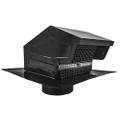 Builder's Best 084635 Galvanized Steel Roof Vent Cap with Damper & Removable Screen, 4" Diameter Collar, Black (Discontinued)