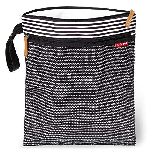 Skip Hop Waterproof Wet Dry Bag, Grab & Go, Black/White Stripe