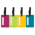 Travelon Set of 4 Assorted Color Luggage Tags, Assorted Colors, One Size, Travelon Set of 4 Assorted Color Luggage Tags