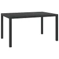 vidaXL Outdoor Garden Table with Weather-Resistant WPC Top and Powder-Coated Aluminium Frame, 150cm x 90cm x 74cm - Black