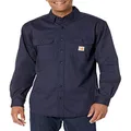 CARHARTT Men's Big & Tall Flame Resistant Classic Twill Shirt,Dark Navy,XXXX-Large