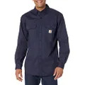 CARHARTT Men's Big & Tall Flame Resistant Classic Twill Shirt,Dark Navy,XXXX-Large