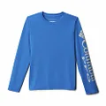 Columbia Boys Terminal Tackle Long Sleeve Tee Athletic-Shirts, Vivid Blue/Cool Grey, Large US