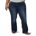 Wrangler Women's Q-Baby Plus Size Mid Rise Boot Cut Ultimate Riding Jean, Dark Wash, 26-30