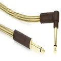 Fender Deluxe Series Instrument Cable, Straight/Angle, Tweed, 25ft