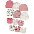 Onesies Brand Baby 12-Piece Cap and Mitten Set, Pink Bunny, 0-6 Months