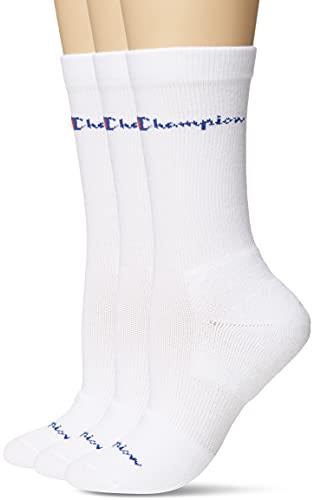 Champion womens Women's Crew Compression Sport Socks, White, One Size US