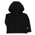 HonestBaby Matelasse Snap-Front Hooded Jacket Organic Cotton for Infant Unisex Baby Boys & Girls, Black, 3-6 Months
