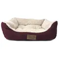 Its Bed Time Plush Dozer Rectangle Dog Bed, Red, Medium