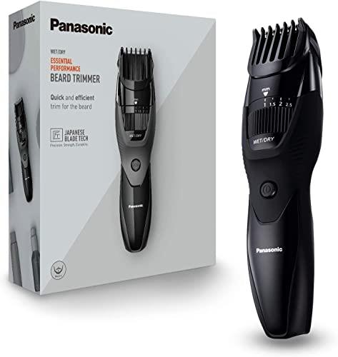 Panasonic Beard Trimmer with 20 Length Settings (0.5-10mm) with Charging Station, Black (ER-GB43-K541)