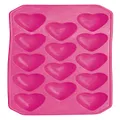 BarCraft Silicone Ice Cube Tray, Heart Shaped Ice Cube Moulds, 26 x 12cm, Pink