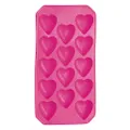 BarCraft Silicone Ice Cube Tray, Heart Shaped Ice Cube Moulds, 26 x 12cm, Pink