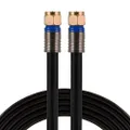 GE RG6 Coaxial Cable, 50 ft. F-Type Connectors, Quad Shielded Coax Cable, 3 GHz Digital, in-Wall Rated, Ideal for TV Antenna, DVR, VCR, Satellite, Cable Box, Home Theater, Black, 33532