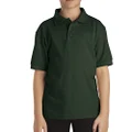 Dickies Little Boys' Short Sleeve Pique Polo Shirt, Hunter Green, Small (4)