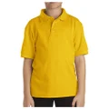 Dickies Boy's Short Sleeve Pique Polo, Gold, Large