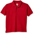 Dickies Boy's Short Sleeve Pique Polo, English Red, Small