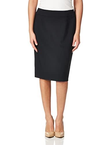 Calvin Klein Women's Straight Fit Suit Skirt (Regular and Plus Sizes), Navy, 10