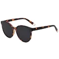 SOJOS Fashion Round Sunglasses for Women Men Oversized Vintage Shades SJ2057 with Tortoise/Grey