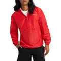 Champion Men's Packable Recycled Windbreaker Jacket, Wind- and Water-Resistant Hooded Jacket, Scarlet Small Script, X-Large