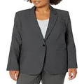 Calvin Klein Womens S2JL436D Women's 1 Button Flap Pocket Jacket Long Sleeve Jacket - Gray - 22 Plus