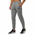 PUMA Men's Essential Logo Pants FL CL, Medium Gray Heather, XL