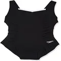 Speedo (True Alliance Womens Minimal One Piece Swimsuit, Black/White, 10 US
