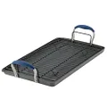 Anolon Advanced Hard Anodized Nonstick Pan/Flat Grill, Griddle w/Rack (18-inch x 10-Inch), Indigo