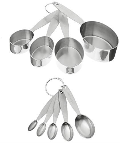 Cuisipro 747143 Stainless Steel Measuring Cup and Spoon Set Silver