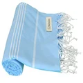 Bersuse 100% Cotton Anatolia Turkish Towel - 37X70 Inches, Blue